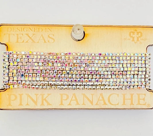 Bracelet - Pink Panache Small Austrian AB Crystal Super Sparkly 10 Line Bracelet Set