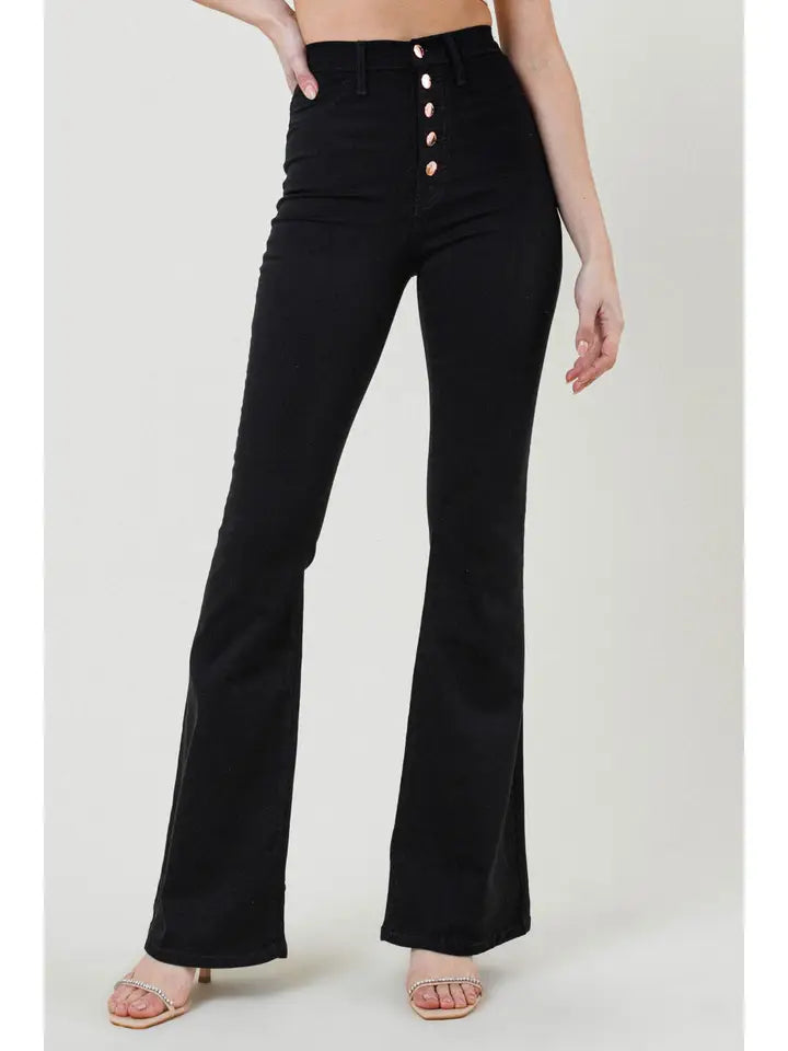 Jeans - Black Stretchy Flare Jeans