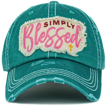 Baseball Cap - Turquoise Simply Blessed