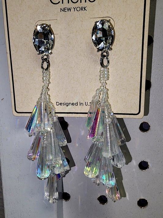 Earrings - Iridescent Crystal Multi Color Mermaid Effect Earrings