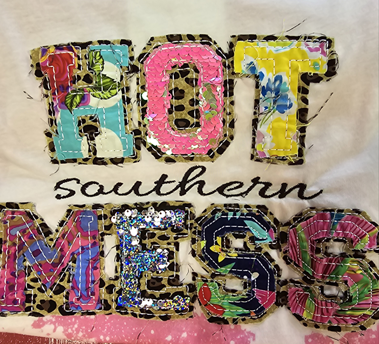 T-Shirt - Hot Pink Bleached "Hot Southern Mess" Short Sleeve T-Shirt - Sizes Small - 3X