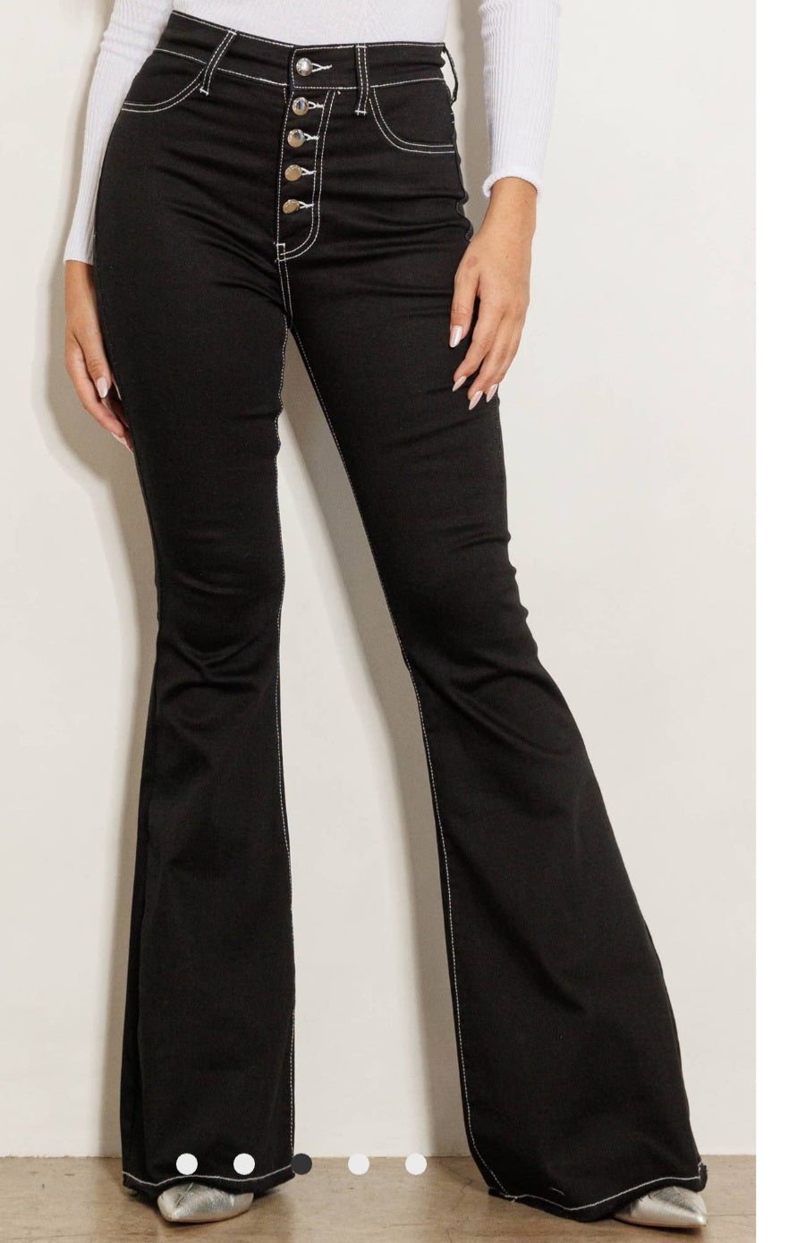 Jeans - Super Flattering Stretchy Black Flare Jeans - Sizes 1-15