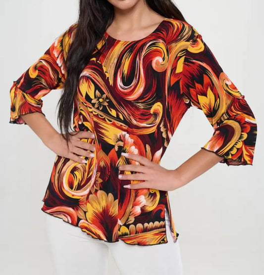 Top - Beautiful Fall Multi Color Super Comfy Top - Sizes Small to XL