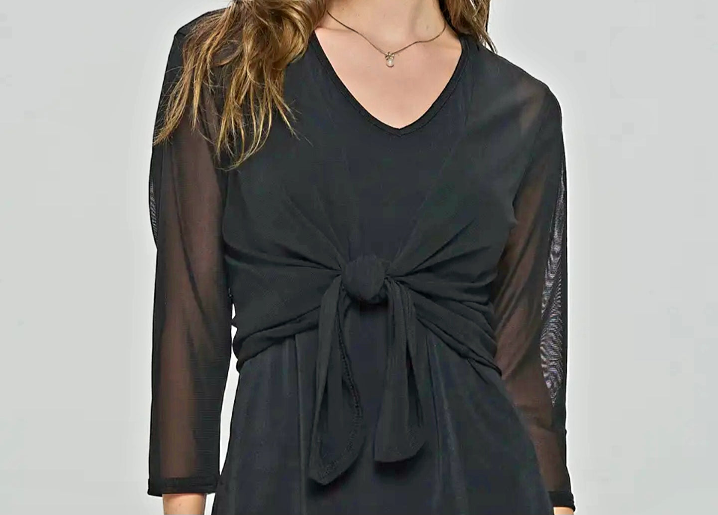 Top Cardigan Dressy - Sheer Black Open Cardigan - Sizes Small to XL