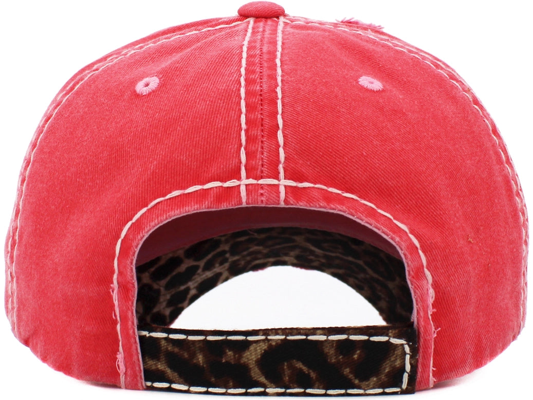 Baseball Cap - Red Distressed "Sweet Southern & Sassy"